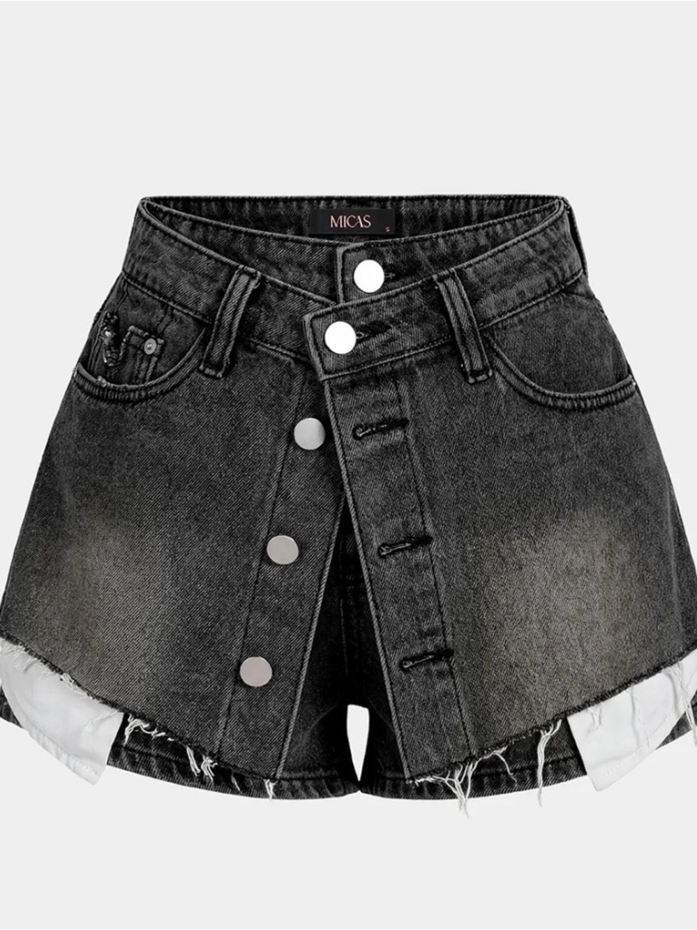 Micas Denim Button Pocket Shorts/Skort